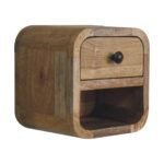 Lina Petite Curved Bedside with Open Slot — Natural — product photograph