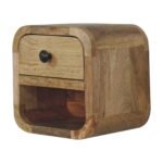 Lina Petite Curved Bedside with Open Slot — Natural — product photograph