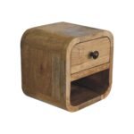 Lina Petite Curved Bedside with Open Slot — Natural — product photograph