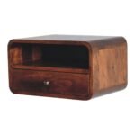 Lina Large Curve Upper Slot Floating Bedside — Chestnut — product photograph