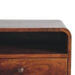 Lina Large Curve Upper Slot Floating Bedside — Chestnut — product photograph