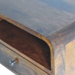 Lina Large Curve Upper Slot Floating Bedside — Chestnut — product photograph