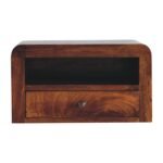Forma Chunky One-Drawer Wall-Mounted Bedside — Chestnut — product photograph