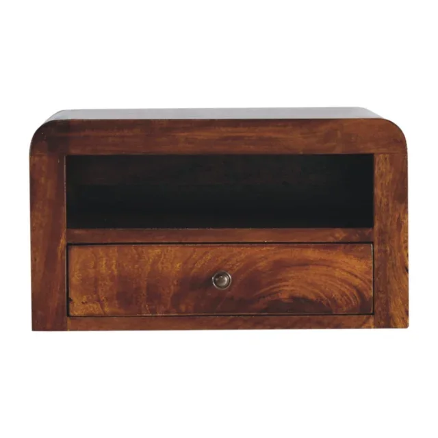 Forma Chunky One-Drawer Wall-Mounted Bedside — Chestnut — alternate view