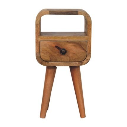 Lina Mini Bedside with Upper Shelf — Natural