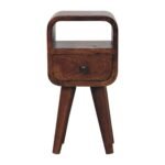 Lina Petite Curve Open Slot Bedside — Chestnut — product photograph