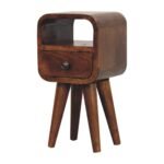 Lina Petite Curve Open Slot Bedside — Chestnut — product photograph