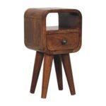 Lina Petite Curve Open Slot Bedside — Chestnut — product photograph