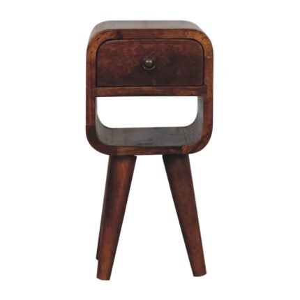 Lina Mini Bedside with Lower Shelf — Chestnut