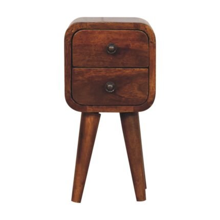 Lina Mini Two-Drawer Bedside — Chestnut