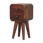Lina Petite Curved Bedside — Chestnut · 20 × 40 cm — product photograph