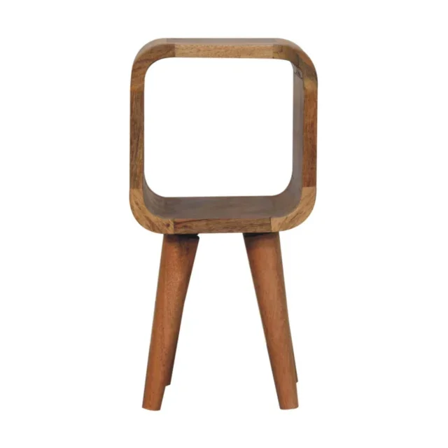 Lina Petite Minimalist Open Curved Bedside — Natural — alternate view