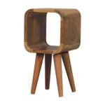 Lina Petite Minimalist Open Curved Bedside — Natural — product photograph