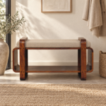 Loop Bench — Chestnut — styled interior