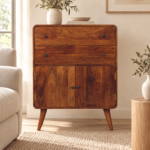 Lina Curved Charm Cabinet — Chestnut — styled interior