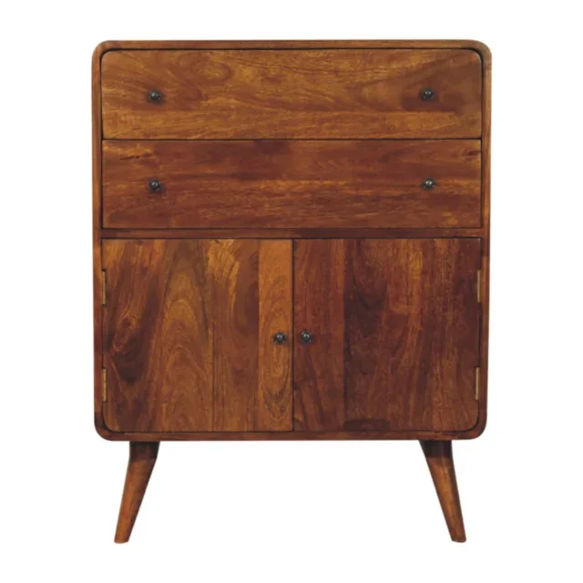 Lina Curved Charm Cabinet — Chestnut — alternate view