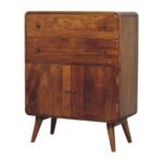 Lina Curved Charm Cabinet — Chestnut — product photograph