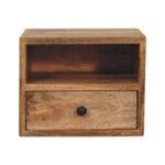 Solis One-Drawer Wall-Mounted Bedside — Natural — product photograph