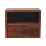 Solis One-Drawer Wall-Mounted Bedside — Chestnut — product photograph