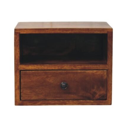 Solis One-Drawer Floating Bedside — Chestnut