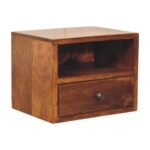 Solis One-Drawer Wall-Mounted Bedside — Chestnut — product photograph