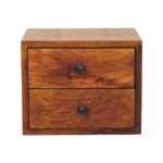 Solis Two-Drawer Wall-Mounted Bedside — Chestnut — product photograph