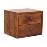 Solis Two-Drawer Wall-Mounted Bedside — Chestnut — product photograph