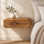 Avora Wall-Mounted One-Drawer Bedside — Natural — styled interior