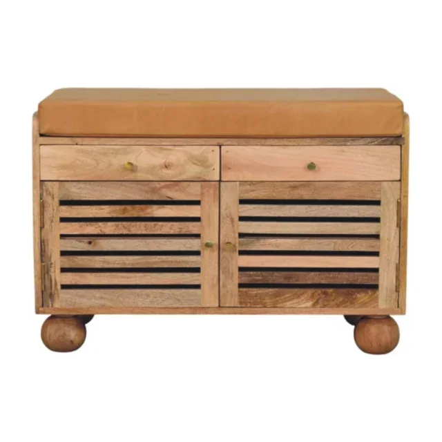Forma Shutter Shoe Rack with 2 drawers — Natural — alternate view