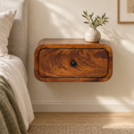 Avora Floating Bedside — Chestnut — styled interior