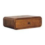 Avora Wall-Mounted One-Drawer Bedside — Chestnut — product photograph