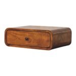 Avora Wall-Mounted One-Drawer Bedside — Chestnut — product photograph