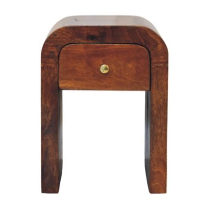 Darcy Petite Bedside with Curved Edges — Chestnut
