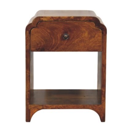 Norr Petite Bedside with Lower Shelf — Chestnut