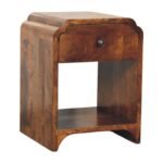 Norr Petite Bedside with Drawer and Open Shelf — Chestnut — product photograph