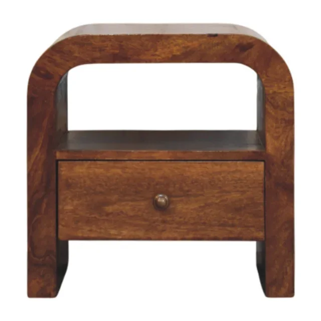 Darcy Bedside with Drawer and Open Shelf — Chestnut — alternate view