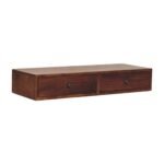 Lunar Two-Drawer Wall-Mounted Console — Chestnut · 88 × 15 cm — product photograph