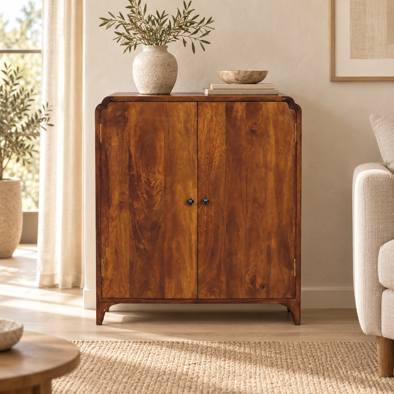 Norr Cabinet — Chestnut — styled interior