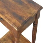 Forma Turned Legs One-Drawer Side Table — Chestnut — product photograph