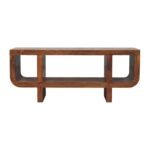 Orin Curved Media Unit — Chestnut — product photograph