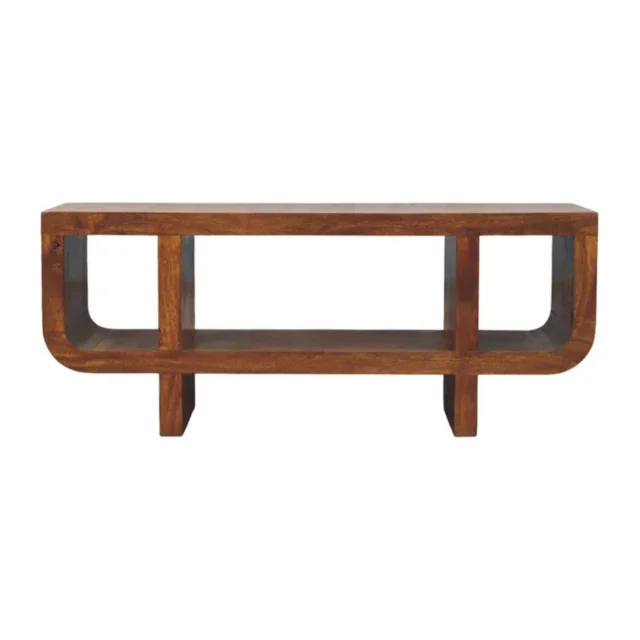 Orin Curved Media Unit — Chestnut — alternate view