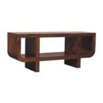 Orin Curved Media Unit — Chestnut — product photograph