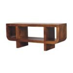 Orin Curved Media Unit — Chestnut — product photograph