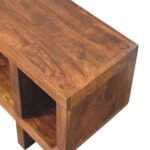 Orin Curved Media Unit — Chestnut — product photograph