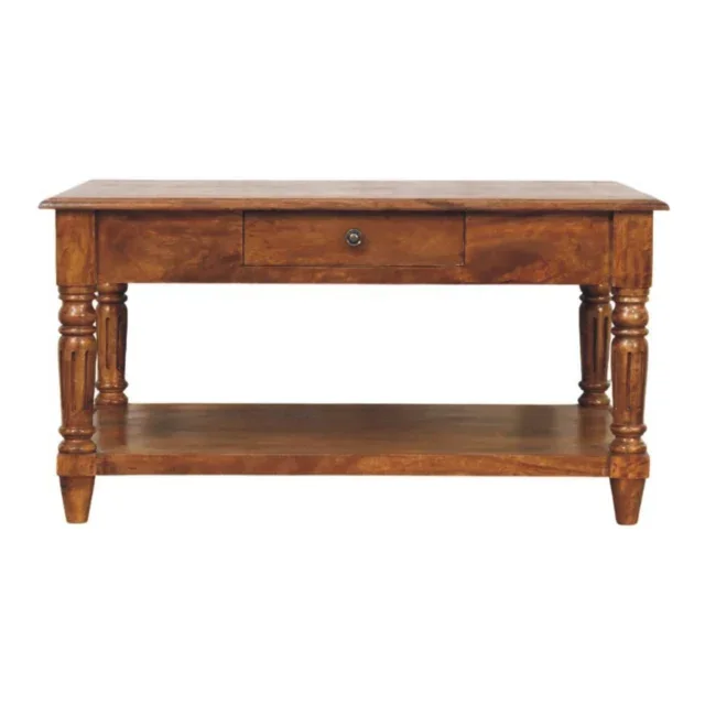 Forma Turned Legs Two-Drawer Coffee Table — Chestnut — alternate view