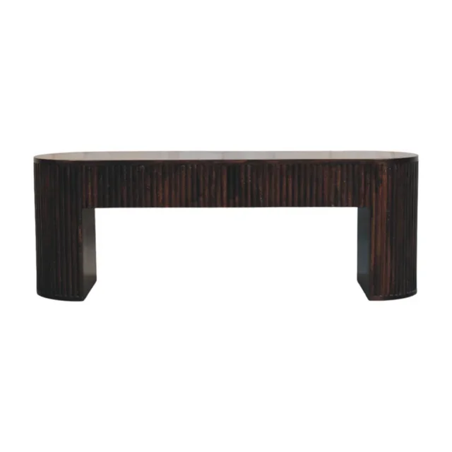 Forma Fluted Bench — Velvet Mocha — alternate view