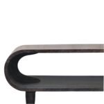 Lina Curved Edge Media with Brass Accents — Velvet Mocha — product photograph