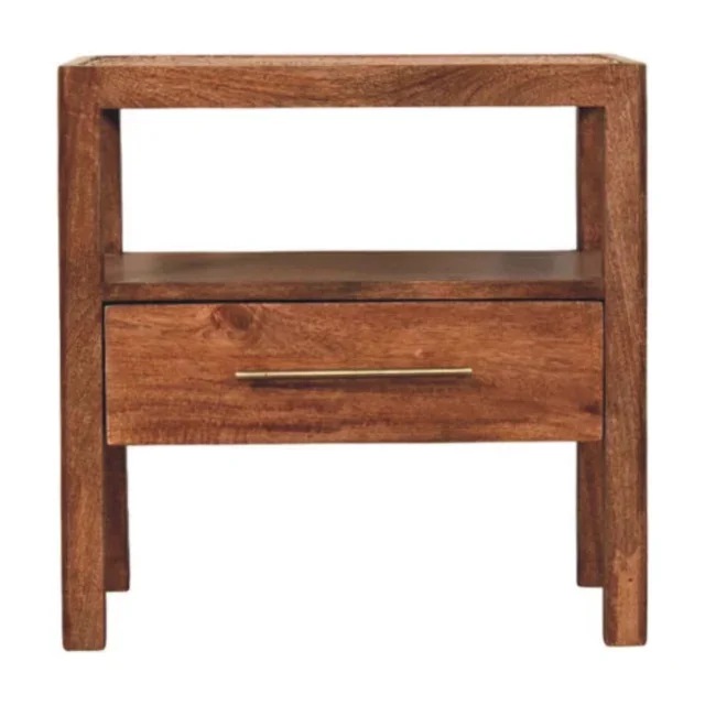 Saffron Rattan Bedside — Honey Caramel — alternate view