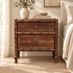 Bambu Frame Bedside — Roasted Almond — styled interior