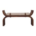 Lina Stirrup Curve Bench — Amber Oak — product photograph